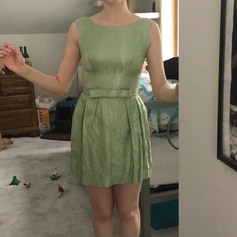 vintage sparkly green cocktail dress